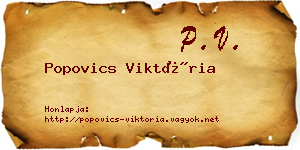 Popovics Viktória névjegykártya